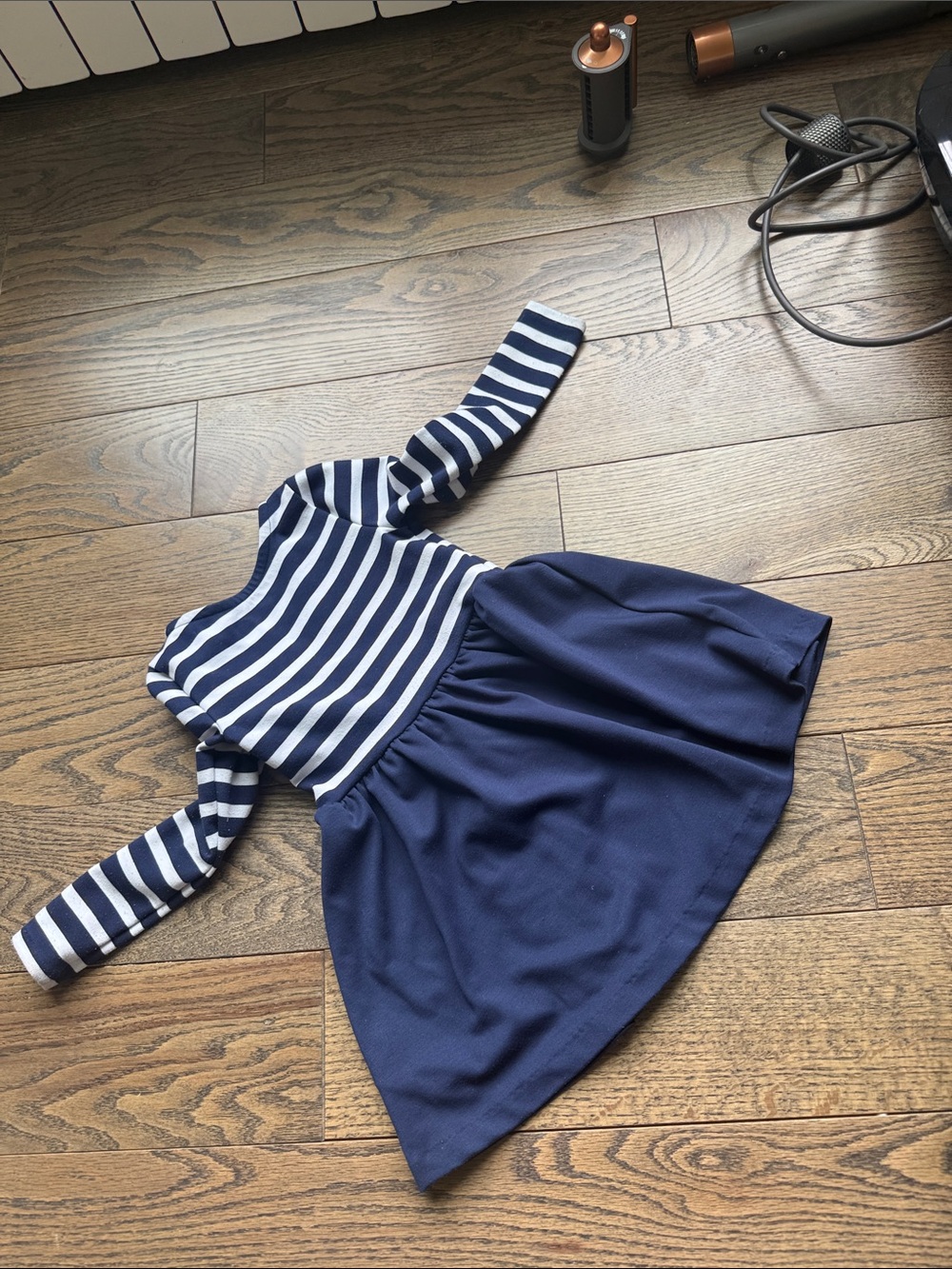 Ralph Lauren Navy, White & Red Striped Long-Sleeve Knit Dress 3T GUC - Picture 6 of 9